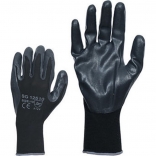 Nylon gloves with a coating on the wrist, size 10.