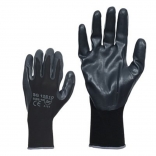 Nylon gloves with a coating on the palm, size 9.
