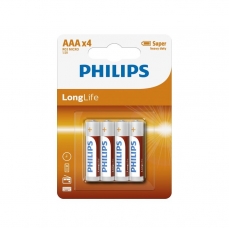 PHILIPS AAA R03LL BATTERY LONGLOFE PHILIPS (Blister x4)