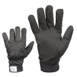 Synthetic leather gloves, fleece, adjustable cuff, size 11.
