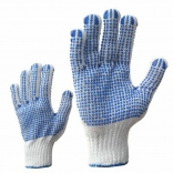 Gloves knitted with PVC dots on both sides, size 10.